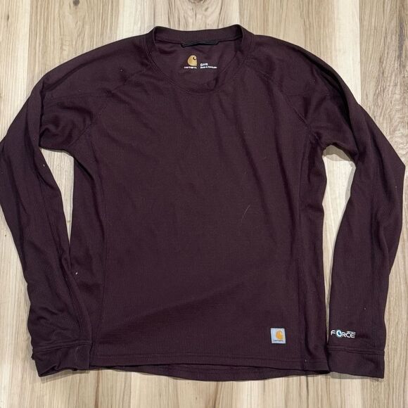 Carhartt Force Midweight Waffle Base Layer Crewneck Top Women’s Small - Picture 1 of 3